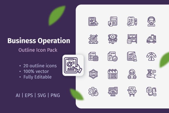 Business Operation Outline Icon Pack: A Modern Tool for Clear Communication