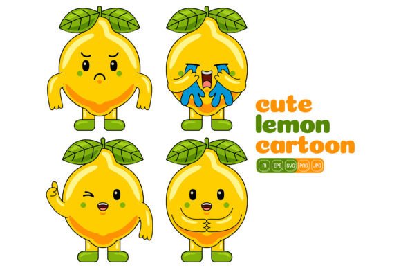 Cute Lemon Mascot Vector Pack 02: A Versatile Design Resource for Creative Professionals