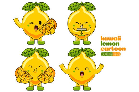 Cute Lemon Mascot Vector Pack 04