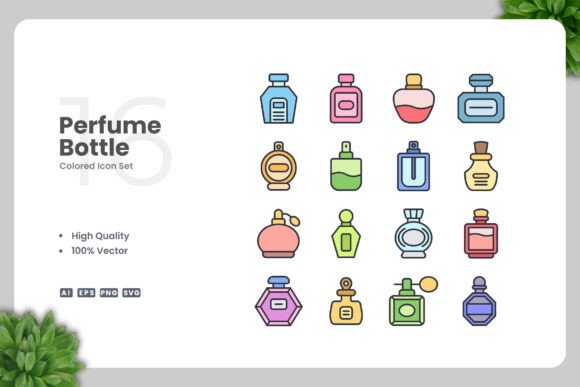 h1 Perfume Bottle Colored Icons: A Versatile Design Solution for Every Project