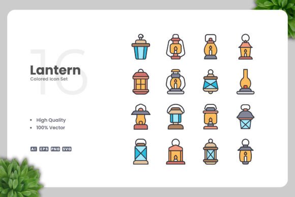 Lantern Colored Icons: A Simple and Clean Design for Every Project