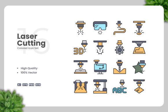Laser Cutting Colored Icons for Modern Design