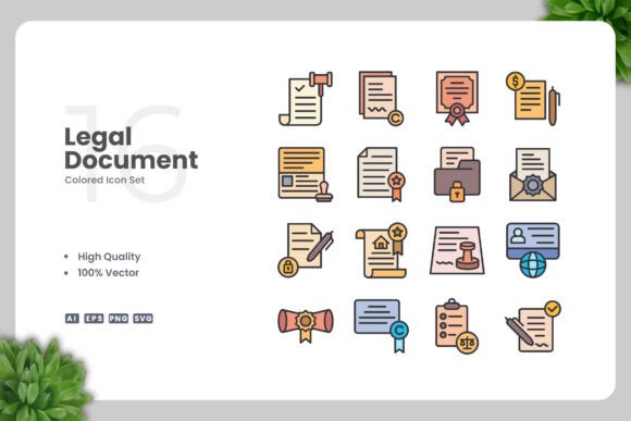Legal Document Colored Icon: A Versatile Design for Modern Use