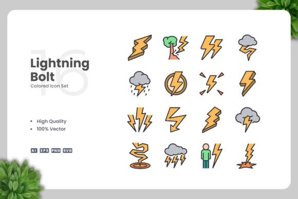 Lightning Bolt Colored Icon: A Versatile Design Element for Digital and Print Media