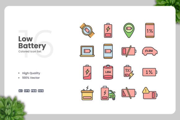 Low Battery Colored Icon: A Versatile Design for Modern Projects