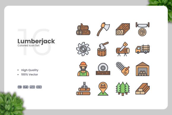 Lumberjack Colored Icon for Creative Projects