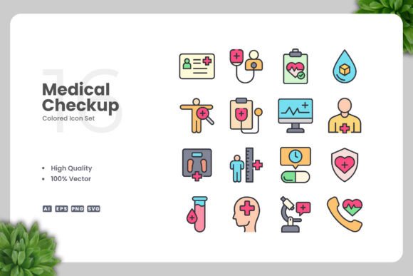 Medical Checkup Colored Icons for Professional and Creative Projects