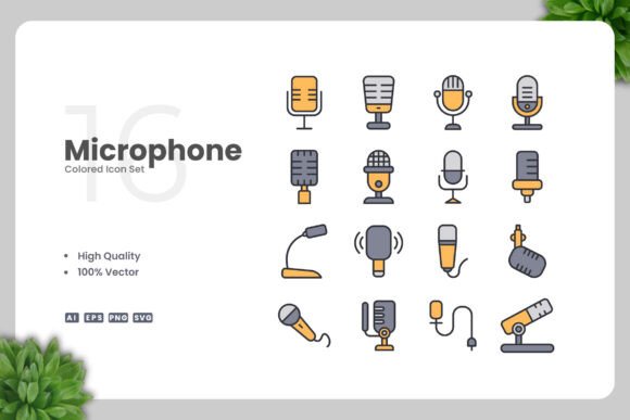 Microphone Colored Icons: A Versatile Design Solution for Modern Creators