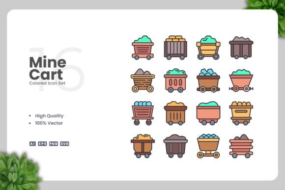 Mine Cart Colored Icons