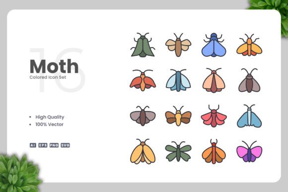 Moth Colored Icons: A Versatile Design Solution for Modern Creatives
