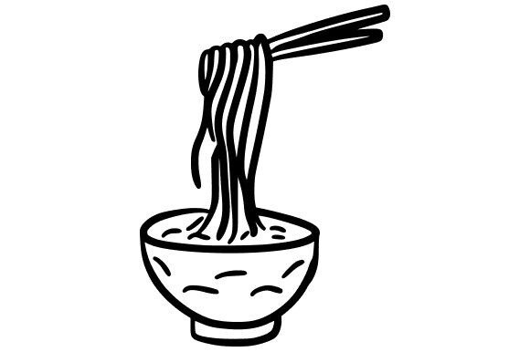 Noodle Bowl with Chopsticks: A Versatile Icon for Creative Projects