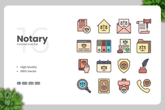 Notary Colored Icons: A Versatile Design Solution for Modern Projects