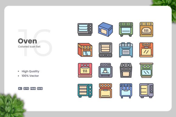 Oven Colored Icons: A Versatile Design Solution for Every Project