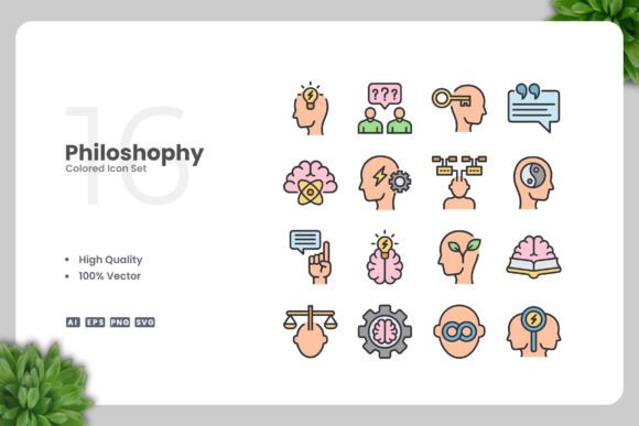 Philosophy Colored Icons for Creative Projects