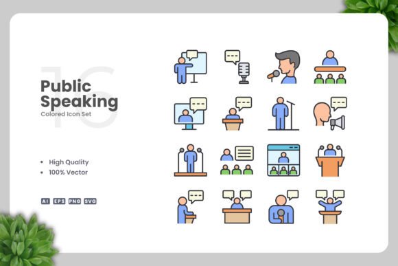 Public Speaking Colored Icons: Elevate Your Visual Communication