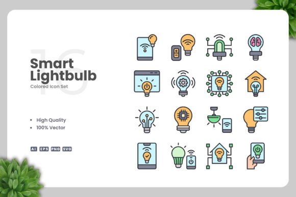 Smart Lightbulb Colored Icons for Modern Designers