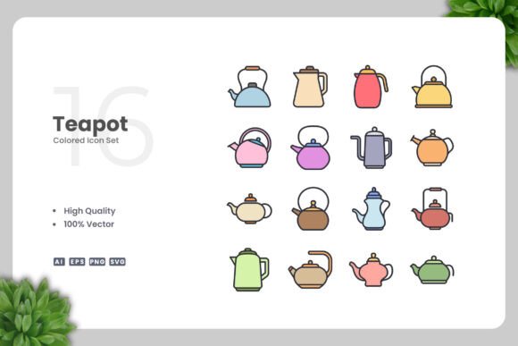 Teapot Colored Icons: A Versatile Design Solution for Modern Creatives