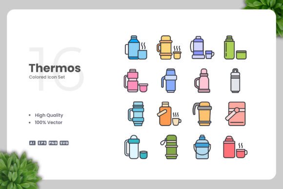 Thermos Colored Icons: A Versatile Design Tool for Modern Creatives